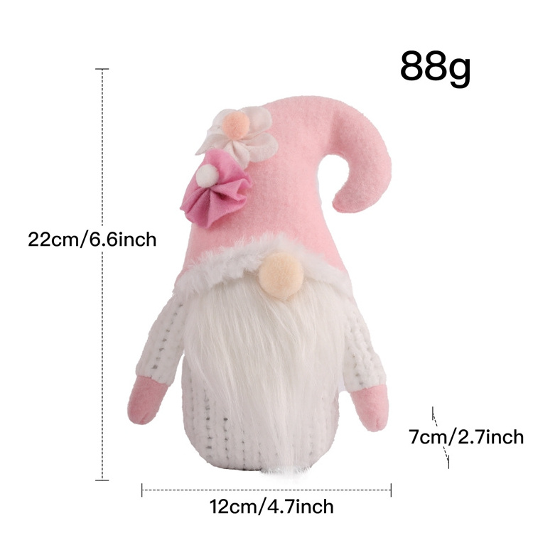 Cute Pink Valentine Gnomes Plush Heart Swedish Tomte Doll Figurine Valentines Day Gnome Doll Gifts Home Decoration H0606