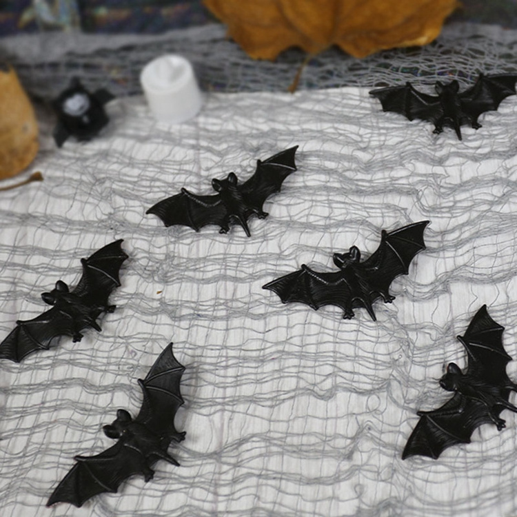 Fake Bats Wall Decor Realistic Plastic Fake Spooky Bats for Halloween Trick Decoration Realistic Looking Scary Bats KD2197