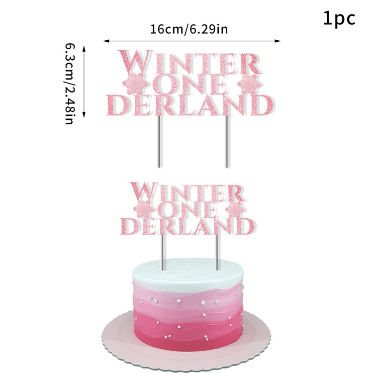 2023 Pink Snowflake Winter One Wonderland Party Decorations Frozen Birthday Decoration for 1st Baby Shower Baby Shower A3202