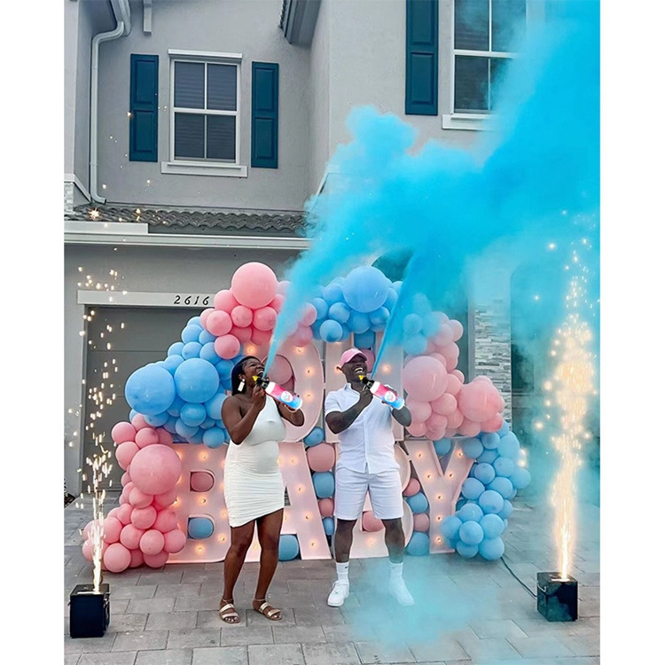 Boy or Girl Gender Reveal Blue & Pink Color Holi Powder Spray Blaster Powder Smoke Blaster Spray Gender Reveal Decoration KD281