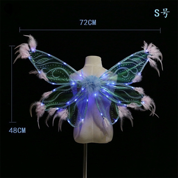 Light Up Butterfly Fairy Wings with Blinking Flashing Fairy Wings for Girls with Lights LED Luminous Butterfly KD1945