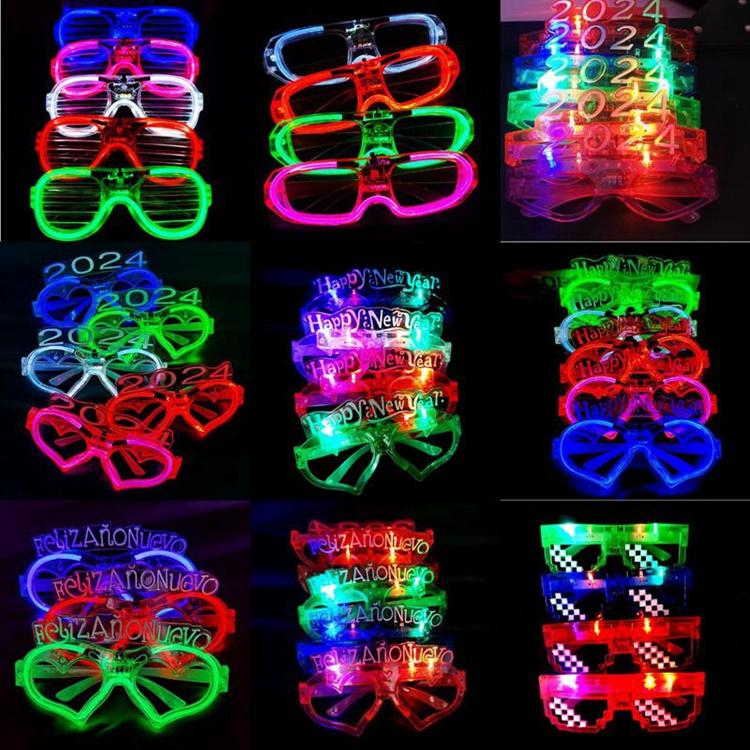 Shutter Shades Sunglasses Plastic LED Light Up Glasses Glow in the Dark Party Supplies for Kids Adult Birthday New Year H0959