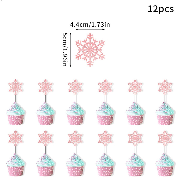 2023 Pink Snowflake Winter One Wonderland Party Decorations Frozen Birthday Decoration for 1st Baby Shower Baby Shower A3202