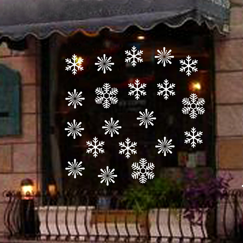 White Snowflakes Window Decorations Clings Decal Stickers Ornaments for Christmas Frozen Theme Party New Year Supplies KSD337