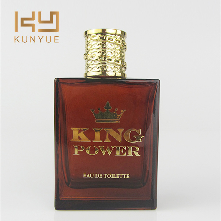 Wholesale Square 100ml Brown Glass Spray King Power Perfume Bottle For Men