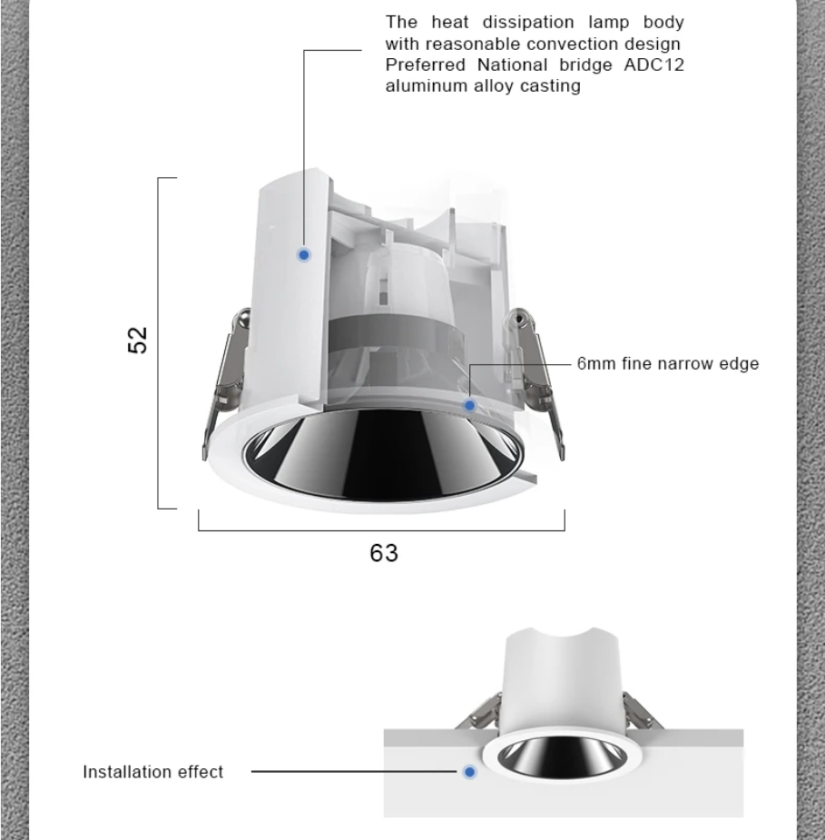 Kyqee Three Head Fixture Recessed Square Downlight Spot Lights Led Ceiling Downlight