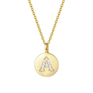 personalized custom Jewelry Fashion character S925 Sterling SIlver 18K real gold plated alphabet name letter Necklace