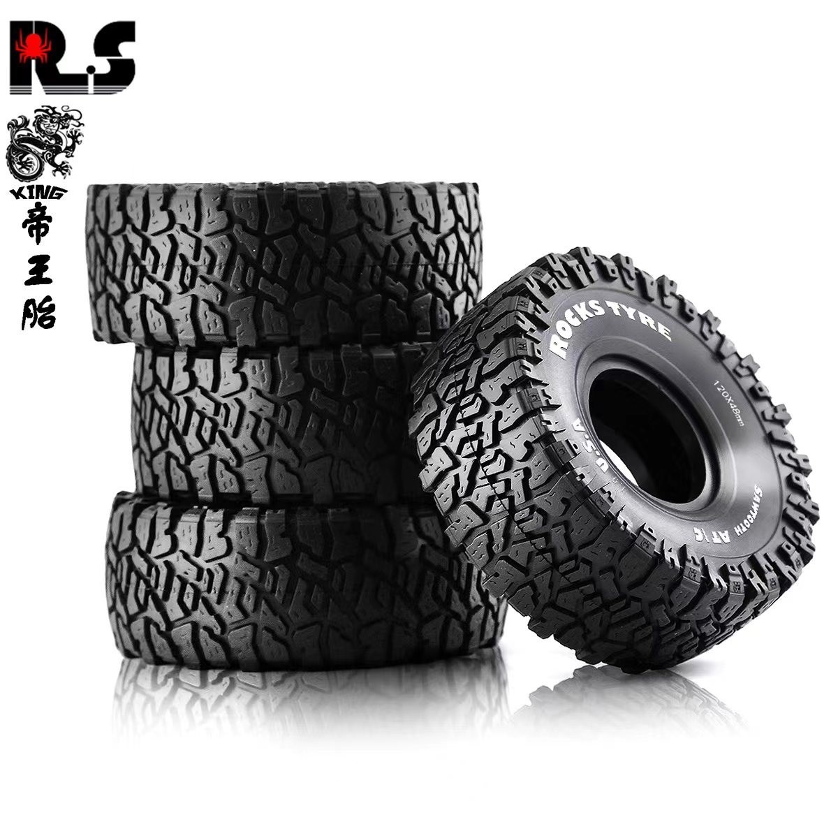 RS 1.9-inch Climbing Tire for TRX-4 SCX10 D90 and Other 1:10 Universal King Tyres R110