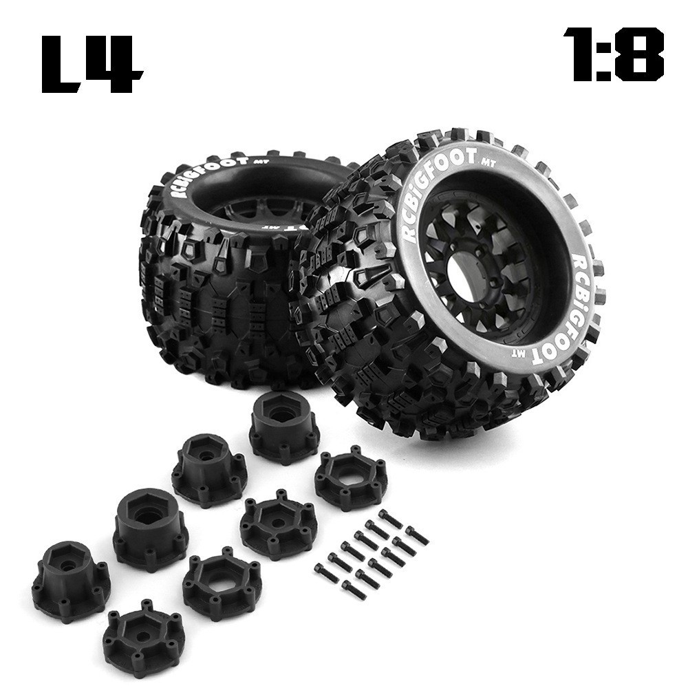 1/8 Big-foot Wheel Tire for E-Revo Outcast Sledge Kroton HPI RC Car Upgrade Parts