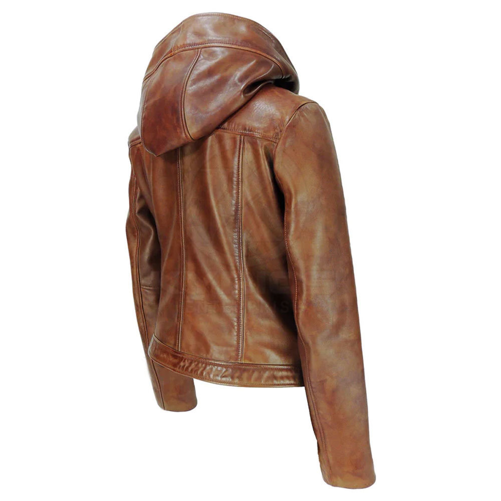 Zipper Full Hooded Jacket With Side Pocket Real Leather Women Hooded Jackets 2023 Light Weight Hoodies