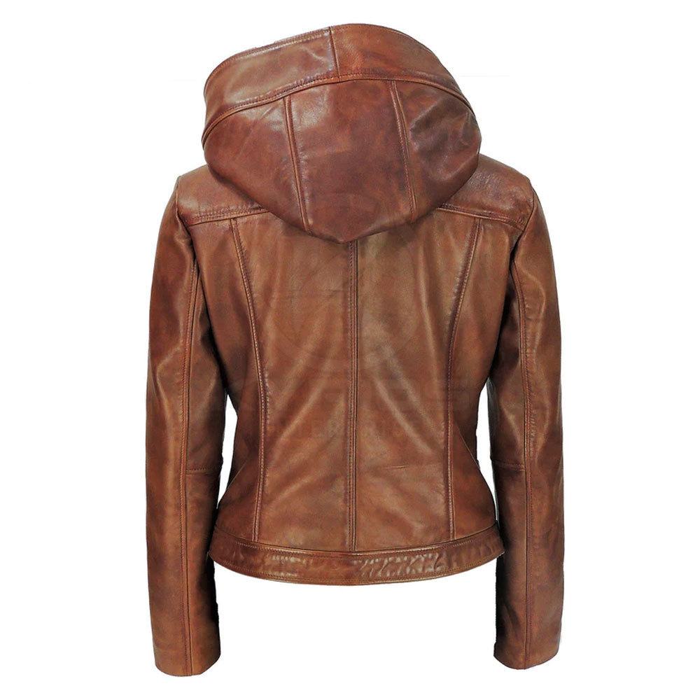 Zipper Full Hooded Jacket With Side Pocket Real Leather Women Hooded Jackets 2023 Light Weight Hoodies