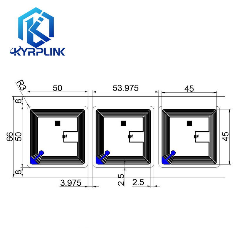 Kyrplink ISO15693 50x50mm HF RFID library label NFC tag 13.56MHz sticker for library book management