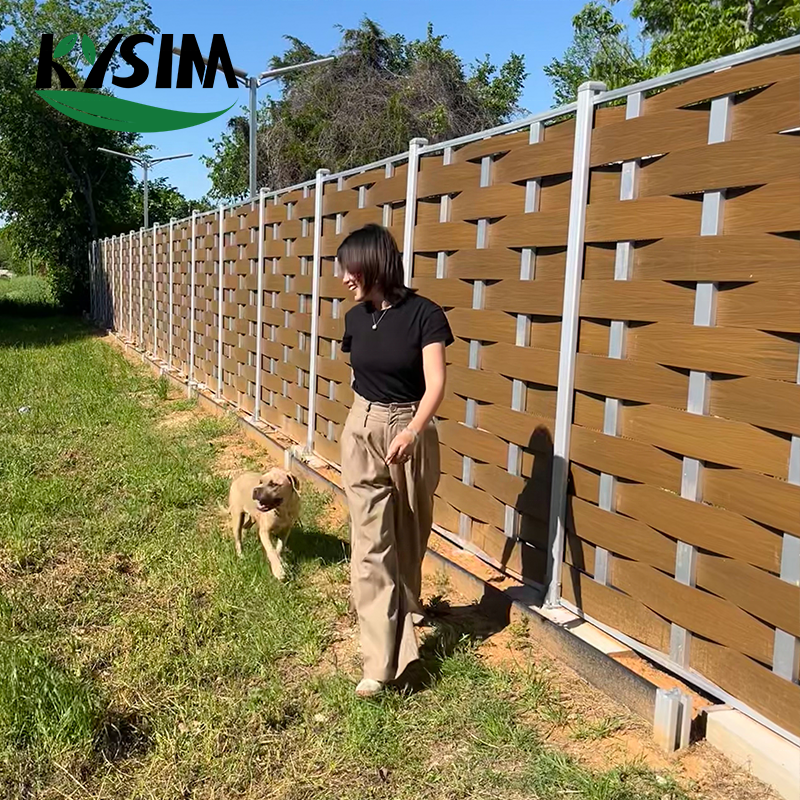 modern building fence wpc cheap panels 3d Co-Extrusion wood composite fence panel wholesale garden private fence panel