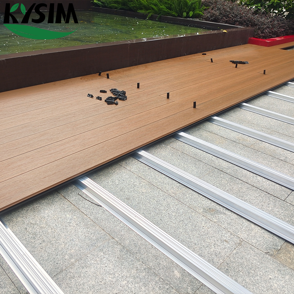 New technology WPC 3D embossed co-extrusion composite decking better than outdoor flooring