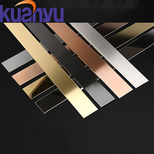 kuanyu factory custom factories golden stainless steel flat strip Thin Decorative Metal Strips for wall floor decor