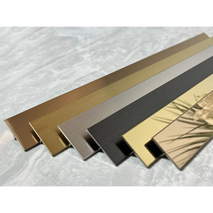 foshan factory stainless steel profiles decorative metal t trim strip t profile gold mirror stainless steel For Building Wall