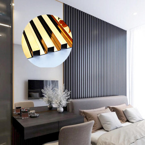 Modern design stainless steel fluted panels wall metal grill panel for home decoration