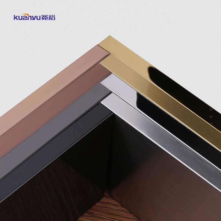 sus304 Wall SS Skirting Profile Hairline Decorative Metal Profile Stainless Steel Skirting Board