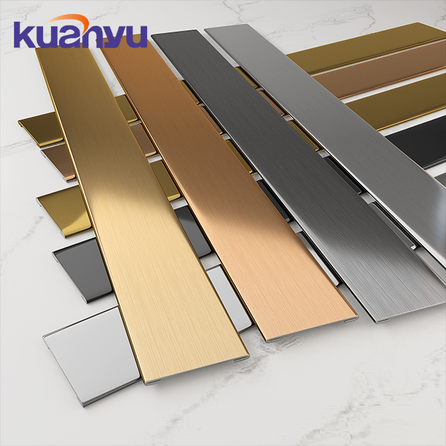 High Quality decorative metal wall trim Flat Profile Tile Trim Plat Strips Stainless Steel