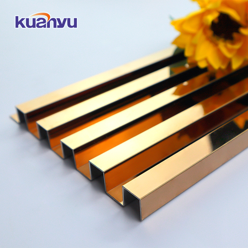 Great Wall Plate Metal Trim Stainless Steel Fluted Decorative Plates Rose Gold Black Brushed Panel For Home Wall Decoration