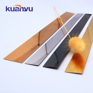 OEM&ODM Furniture Tile Trim Stainless Steel Mirror Flat Strip Profile Gold Custom Metal strip