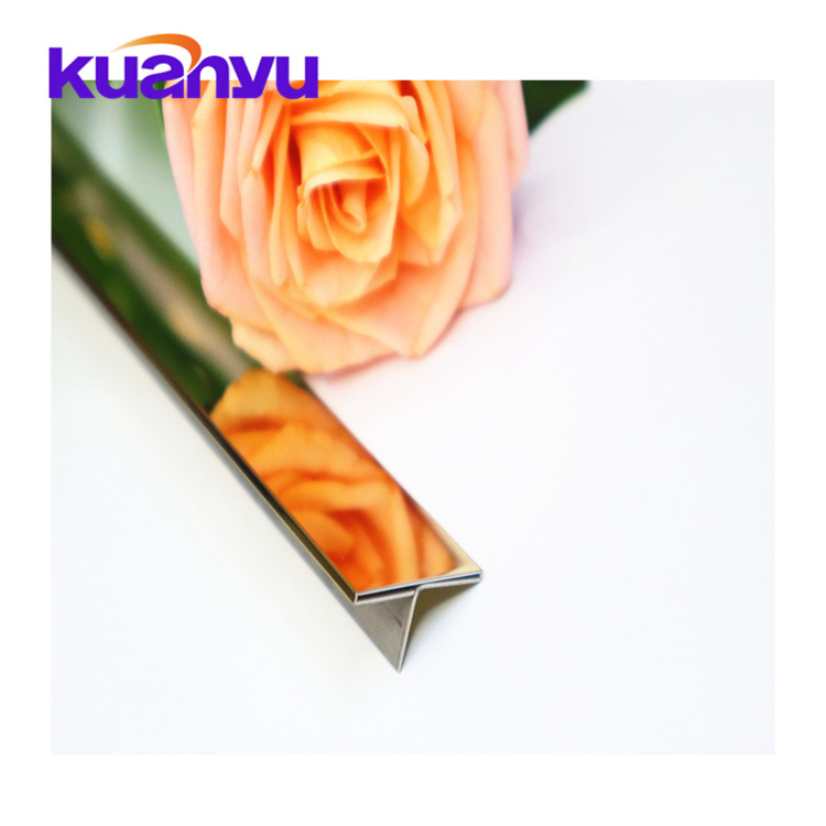 SS 201& 304 Stainless Steel T Shape Profile Brushed Gold Flexible Metal Edge Tile Trim Molding