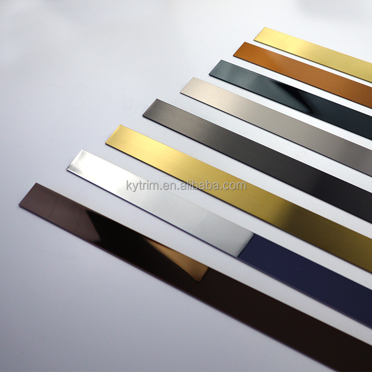 OEM&ODM Furniture Tile Trim Stainless Steel Mirror Flat Strip Profile Gold Custom Metal strip