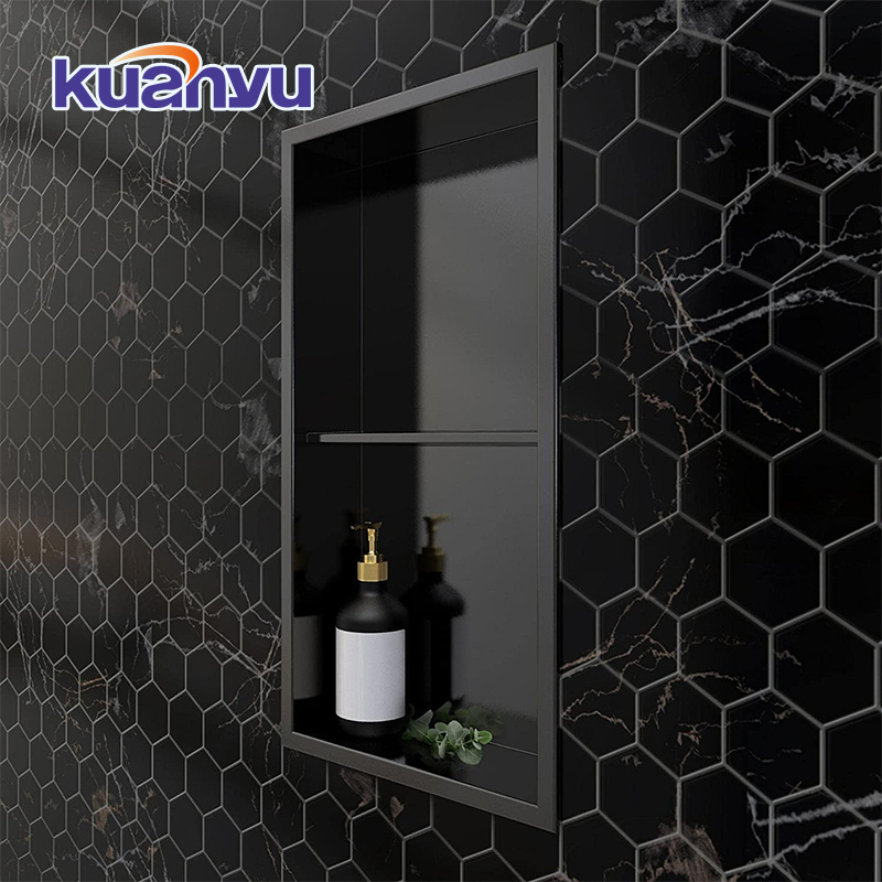 Stainless Steel Shower Wall Niche Metal Box For Bathroom Black Customized Support Room Niche