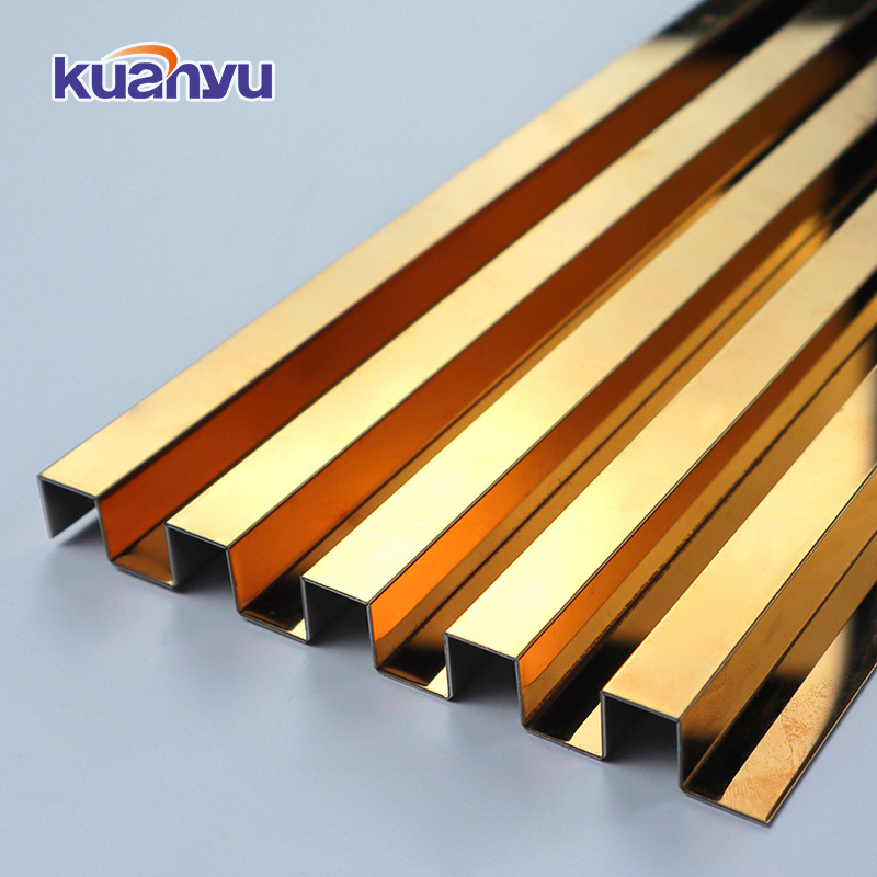 Great Wall Plate Metal Trim Stainless Steel Fluted Decorative Plates Rose Gold Black Brushed Panel For Home Wall Decoration