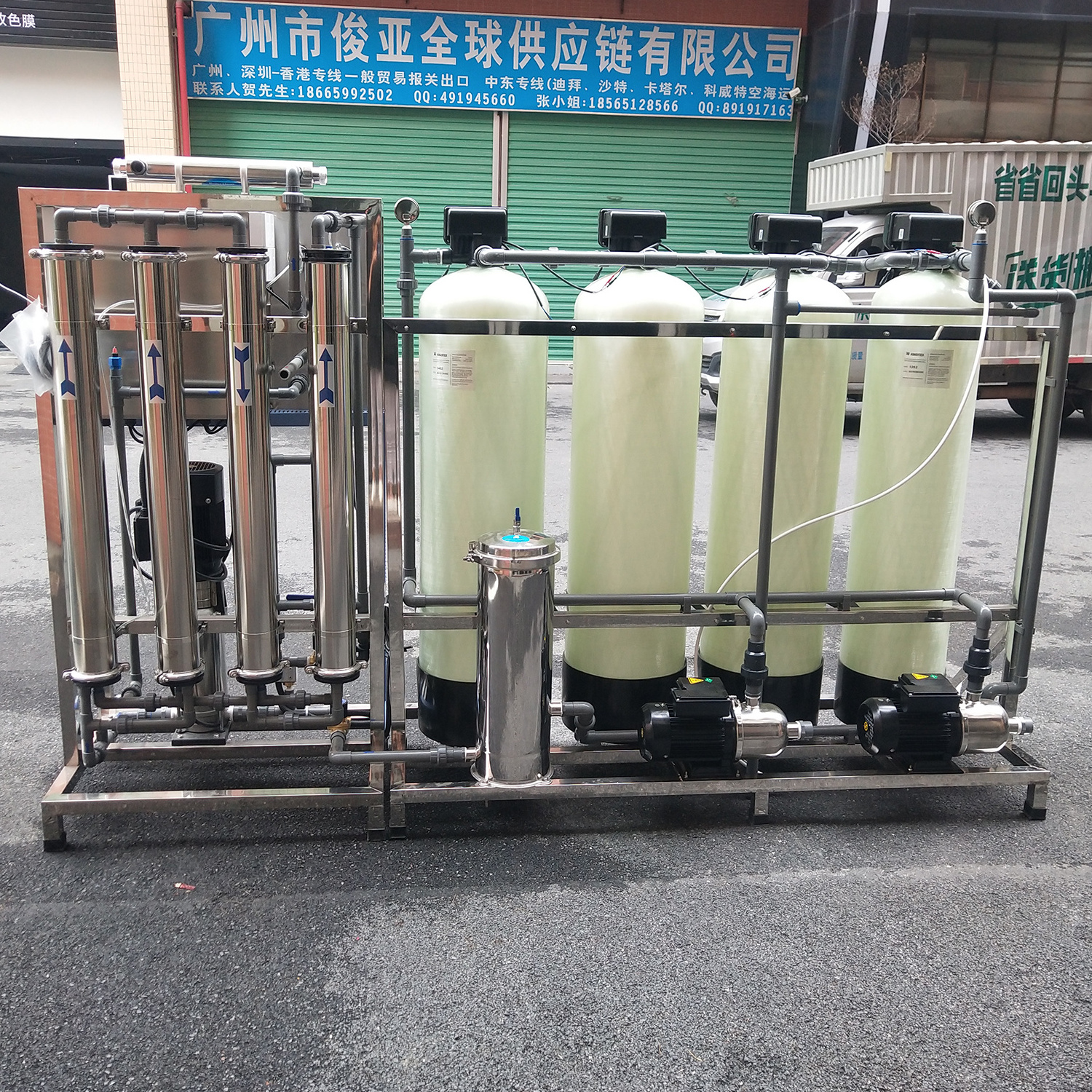 Automatic control valve FRP tank 1000LPH RO system plant Water softener purifier Water treatment machine for sale