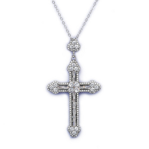 Fashion Jewelry 925 Sterling Silver Luxury Cross Pendant Necklace For Women Custom Women Gift