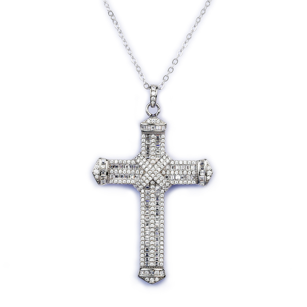 Fashion Jewelry 925 Sterling Silver Luxury Cross Pendant Necklace For Women Custom Women Gift