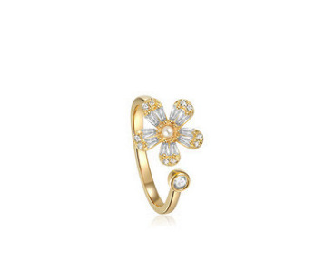 KYRA01057 Fashion Jewelry Luxurious Gold Butterfly Shape Shine Zircon Ring for Women