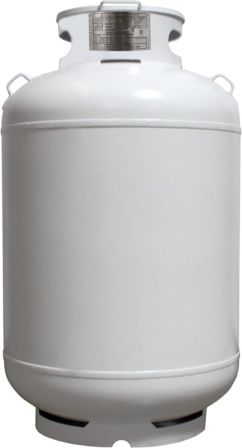 Flame King YSN420ASME 420LB (120 Gallon) ASME Vertical Steel Propane Tank, White