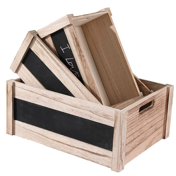 2024 Cheap Wooden Gift Beer Wine Fruit Crate Wood Storage Box Basket Packing Decorative box best price