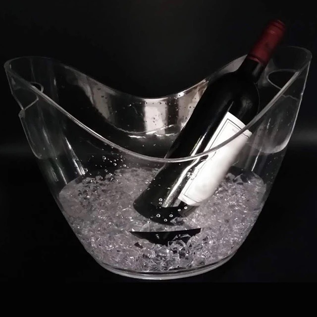 4L Transparent Ice Bucket Champagne Beer Wine Cooler Drink Wine Bottle Holder Bar Home Outdoor Use