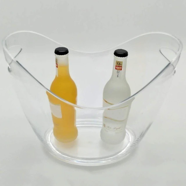 4L Transparent Ice Bucket Champagne Beer Wine Cooler Drink Wine Bottle Holder Bar Home Outdoor Use