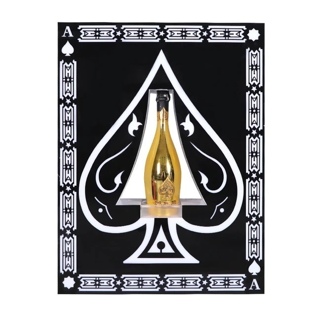 Nightclub ace spade acrylic champagne VIP service bottle presenter glorifiers display for whiskey wine