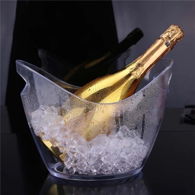 4L Transparent Ice Bucket Champagne Beer Wine Cooler Drink Wine Bottle Holder Bar Home Outdoor Use