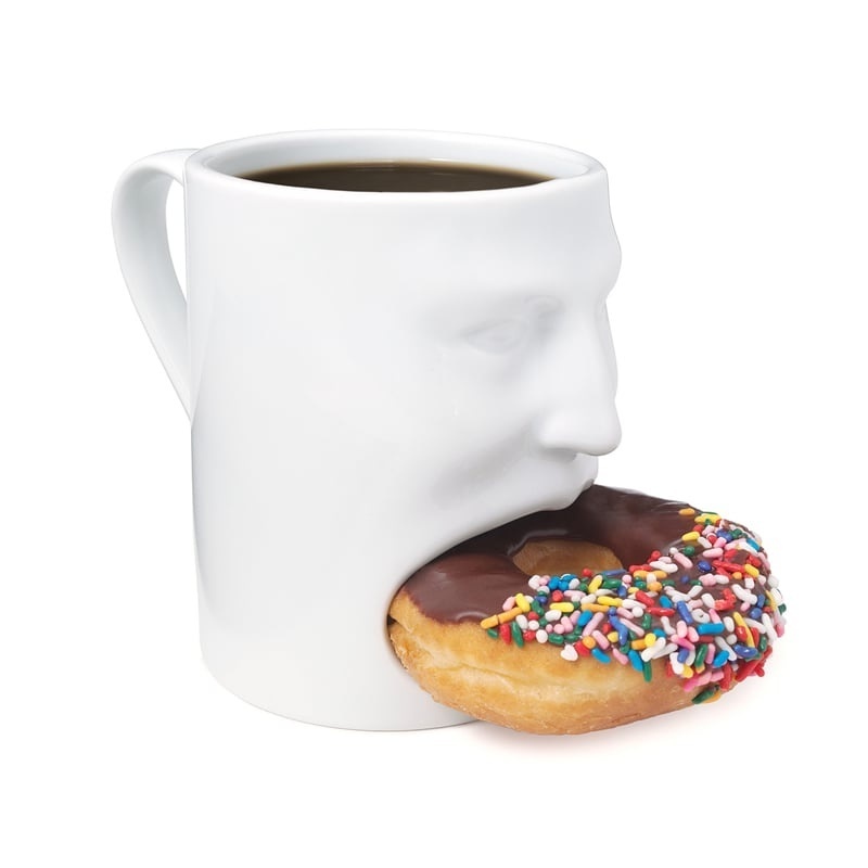 Face Coffee Mouth Mug with Cookie Holder or Tea Bag Holder Ceramic Tea Milk Cup Breakfast Drinking Mug Water Cup White