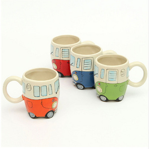 Creative Ceramic Coffee Cup Lovely Camper Van Retro Bus Mug Vintage Hipster Car Bus Tea Mug Cup Gifts For Kids Christmas