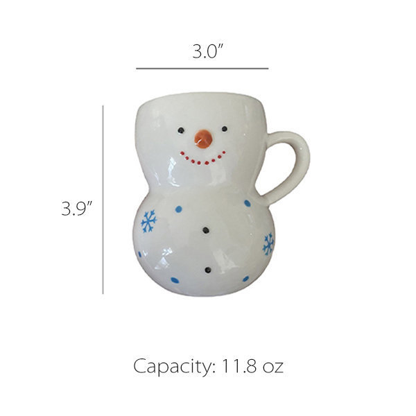 350ml Hand-painted Festive Cute Snowman Mug  Ceramic Christmas  Winter Mug for Adorable Gift Decoration