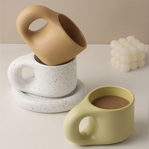 Nordic Cute and Fat Ceramic Coffee Cups Espresso Mugs Office Couple Coffee Water Cup Creative Gifts Ins Style Cups