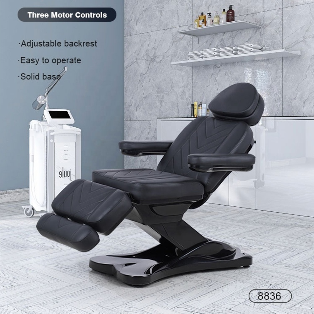 In Store Black 3 Motors Spa Salon Electric Esthetician Beauty Facial Table De Massage Bed Cosmetic Dermatology Aesthetic Chair