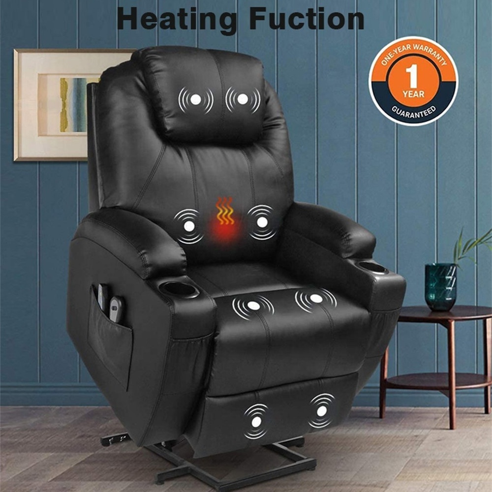 Modern Luxury Lazy Boy TV Electric Power Solid Wood Rise Lift Single Lounge Leather Massage Heated Elderly Recliner Sofa Chair