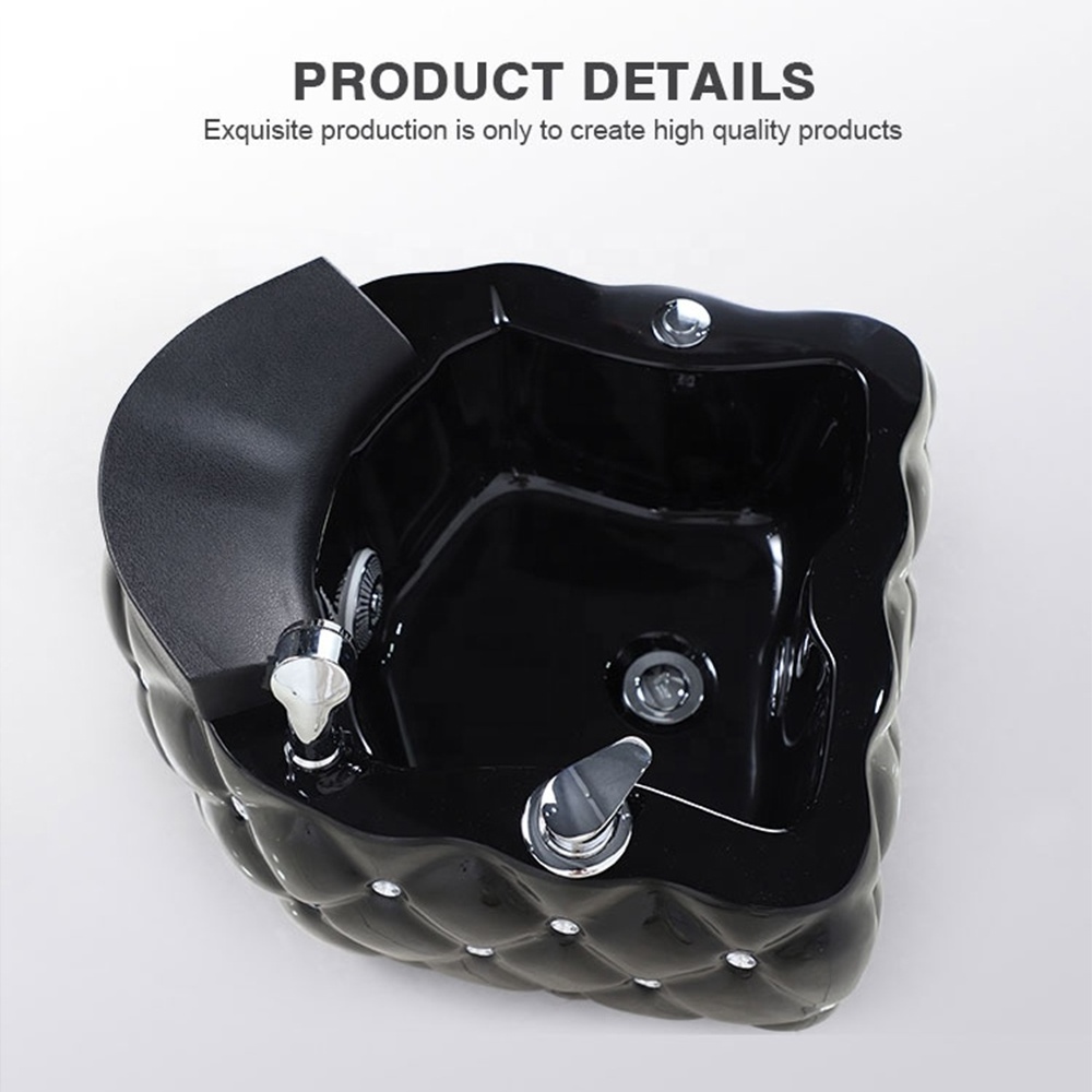 Wholesale Beauty Salon Equipment Black Portable Foot Spa Ceramic Pedicure Sink Tub for Sale