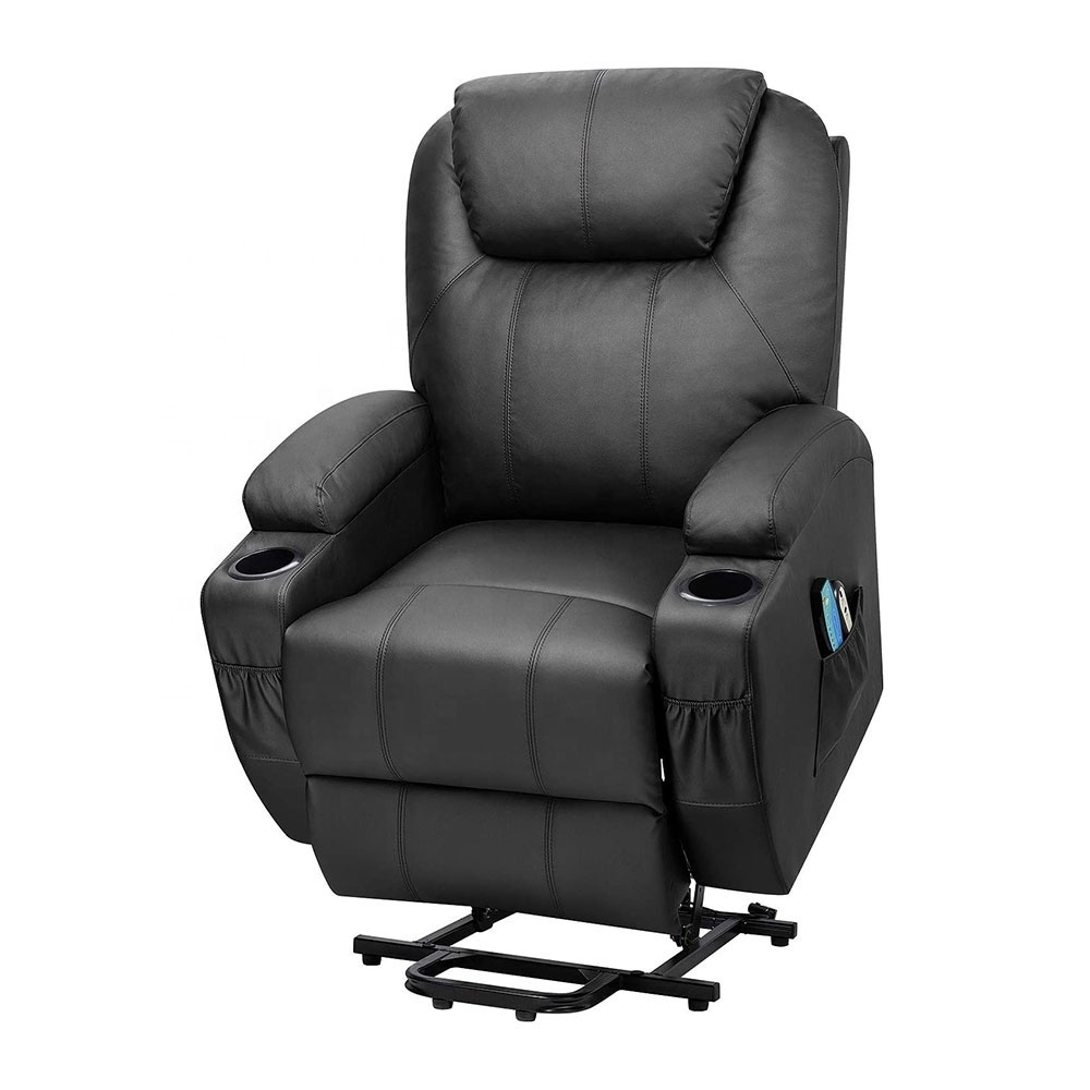 Modern Luxury Lazy Boy TV Electric Power Solid Wood Rise Lift Single Lounge Leather Massage Heated Elderly Recliner Sofa Chair