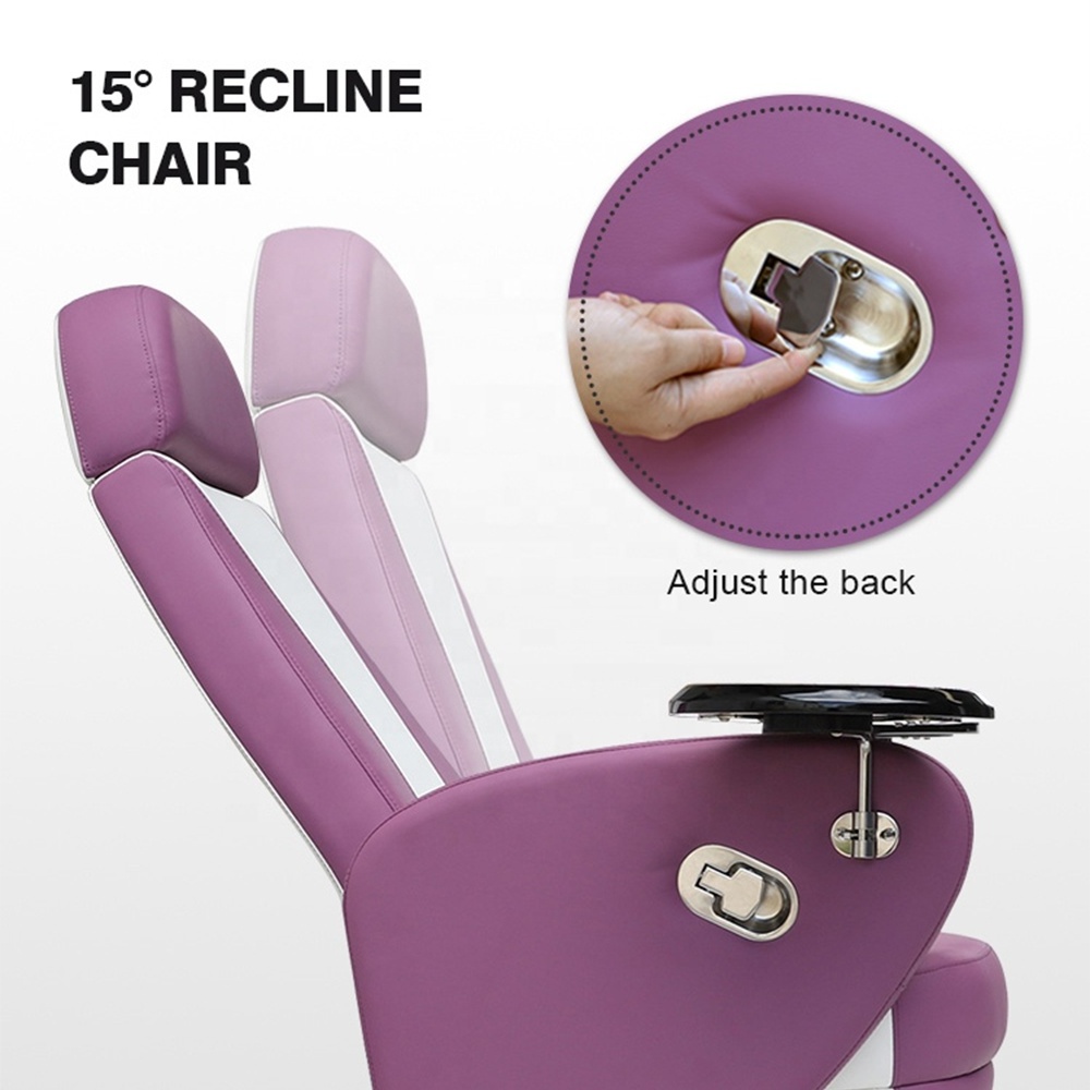 Modern Cheap Luxury Purple Beauty Nail Salon Furniture Whirlpool Pipeless Foot Spa Manicure Pedicure Chair For Sale