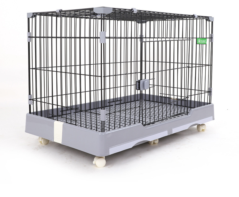 Hot Sale Dog Crate Kennel Double Bottom Trays Pet Cage with Wheels