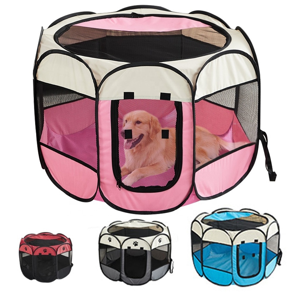 Foldable Octagonal Pet Fence Dog Cage Supplies Scratch-Resistant Kennel Product Breeding Barn Pet Cat Litter Tent